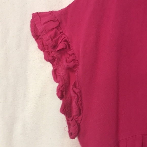 Andree by Unit Women’s Ruffle Top Pink Size L Flutter Sleeve Boho Summer Barbie - Picture 2 of 11